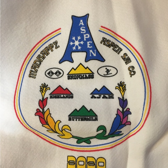 Madhappy Extra Large XL Beige French Terry Embroidered Logo Printed yellow blue - Picture 12 of 13